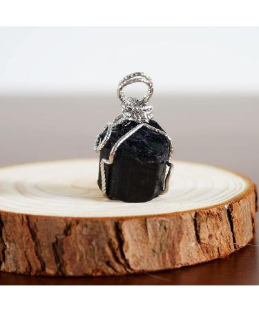 Soulnioi Healing Stones Set: Black Tourmaline Necklace, Volcanic Stone Bracelet, 4 Raw Black Tourmaline Pieces for Meditation - Buy Online on GoSupps.com