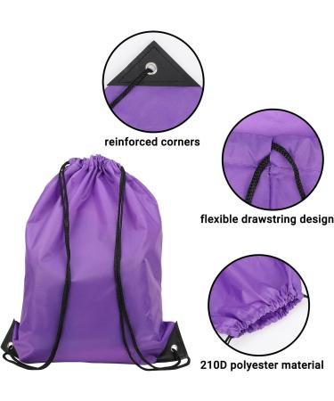 Svaldo 12 PCS 4 Color Cinch Bags - 13x17 Inch Polyester Gym Drawstring Backpacks for Outdoor Sports - Black, Purple, Red, Blue - Buy Online on GoSupps.com