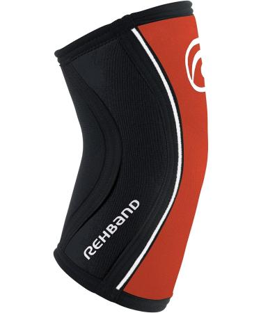 Rehband Elbow Bandage 5mm SBR/Neoprene Sleeve for Strength Sports - Anatomical Slip-Resistant & Tight-Fitting for Men & Women - XS Orange/Black - Buy Online on GoSupps.com