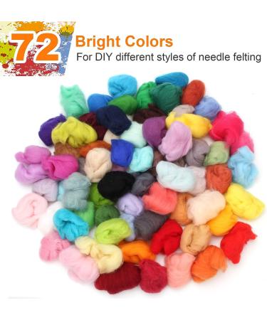 Coitak 72 Colors Wool Roving for Needle Felting & Spinning - DIY Craft Material - Buy Online on GoSupps.com