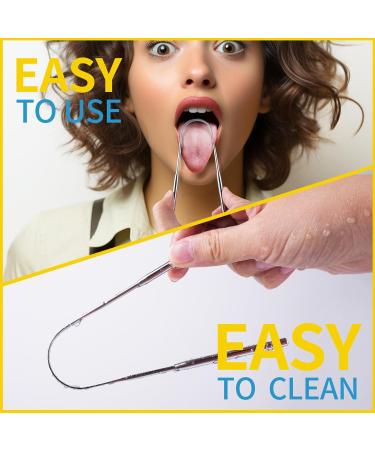 GENEKNT 2 Pack Tongue Scraper | Surgical Stainless Steel Tongue Cleaner for Adults & Kids | Metal Tongue Scraper with Travel Cases - Shop Now! - Buy Online on GoSupps.com