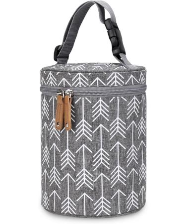 Portable A/R Baby Bottle Bag - Insulated Leak Proof Milk Carrier - Grey Breast Milk Cooler for Travel - Buy Online on GoSupps.com