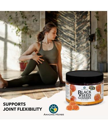 Organic Black Seed Oil Gummies - 500mg/Serving | Cold Pressed Nigella Sativa | Boost Immunity & Digestion | Orange Flavor - 60 Count - Buy Online on GoSupps.com