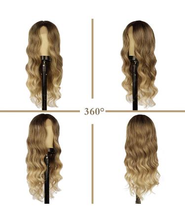 Ombre Blonde Wavy Wig for Women - Heat Resistant Synthetic Hair Curly Wave Wig for Daily & Party Wear - Buy Online on GoSupps.com