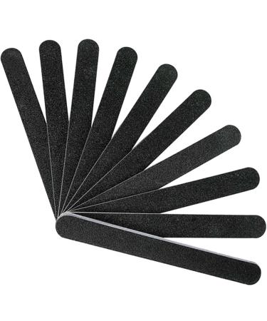 Karlash 10 PCS Professional Double Sided Nail Files 100/180 Grid Emery Board Grit Black Gel Cosmetic Manicure Pedicure Black File 100/180