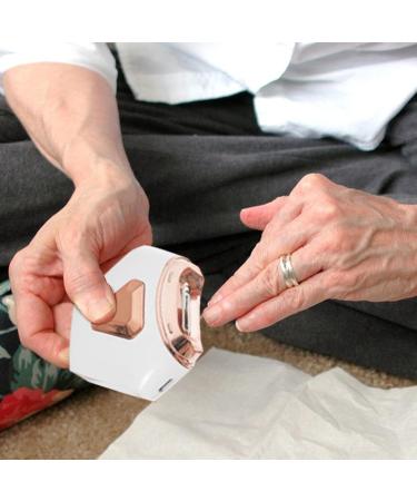 Electric Nail File | Rechargeable Toenail Cutter | 2-in-1 Nail Trimmer & Polisher Electric Nail File Automatic Trimmer with Nail Clip Storage for Adults Caregivers Kids White - Buy Online on GoSupps.com