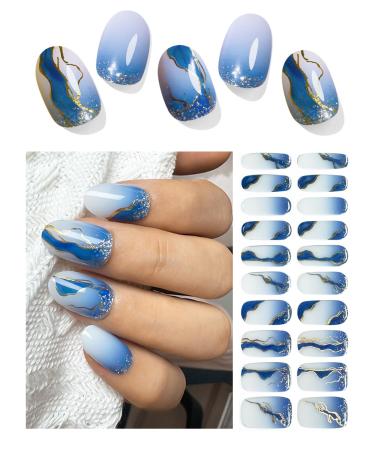Wahrshei nail foils | Sea Wave UV gel nail foil | 20pcs nail foil self-adhesive | Gel nail stickers gel polish wraps for nails