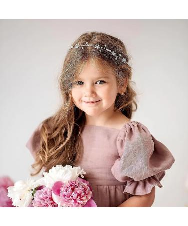 BOUNONT Silver Flower Girl Headpiece | Bridal Hair Accessory for Kids | First Communion Headband - Buy Online on GoSupps.com