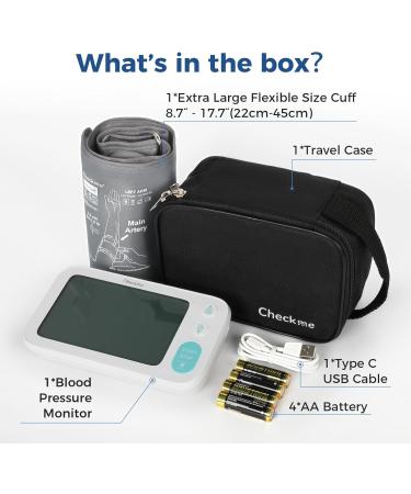 Buy Checkme Blood Pressure Monitor - Automatic Digital BP Machine with Bluetooth XL Cuff & Dual Display for Home Use - Buy Online on GoSupps.com