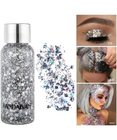3 Pieces Body Glitter Gel - Shimmer Sequins & Chunky Glitter Liquid Eyeshadow for Festival Makeup | Face Hair & Body Sparkling (# Set C) - Buy Online on GoSupps.com