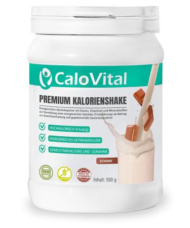 High -caloric drinking food for weight gain |Carbohydrates & protein as calories shake |Highly dosed with many vitamins |Calovital - Premium quality from Germany (Schoko 500g) - Buy Online on GoSupps.com
