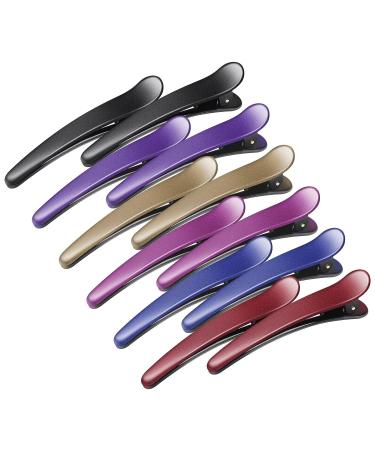 Sublaga Non-Slip Colorful Plastic Duckbill Hair Clips - 12 Pcs for Styling Women, Baby Kids, and Girls - 3.5 Inches (Frosted Color) - Buy Online on GoSupps.com