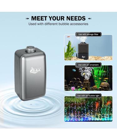 Buy AQQA Quiet Aquarium Air Pump - 35dB Oxygen Pump with Double Check Valve for 50-450L Fish Tanks (10W) - International Shipping Available - Buy Online on GoSupps.com