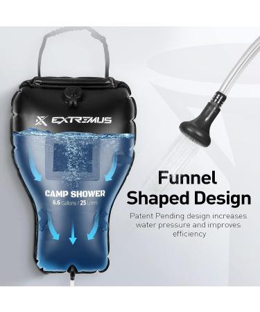 Extremus Rainbow Falls Camping Shower - 6.6 Gallons Solar Heating PVC Bladder - Buy Online on GoSupps.com