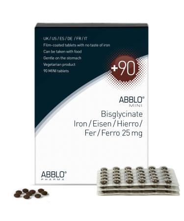 ABBLO Iron 25mg BISGLYCINATE (90 Units) Gentle on The Stomach & Can be Taken with Food.