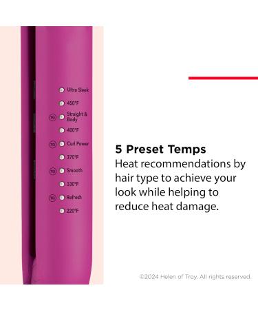 Revlon Easy Heat 1 Precision Flat Iron - Ceramic Tourmaline Hair Straightener | 5 Temp Settings for Healthy Smooth Hair - International Shipping Available - Buy Online on GoSupps.com