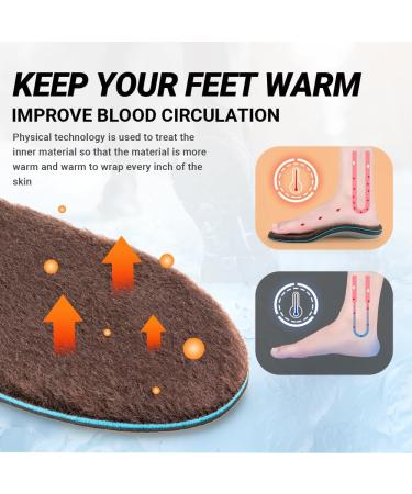 VALSOLE Wool Insoles for Men Women | Arch Support for Plantar Fasciitis, Flat Feet, Heel Pain | Fleece Thermal Insoles | UK-13-31cm Brown - Buy Online on GoSupps.com