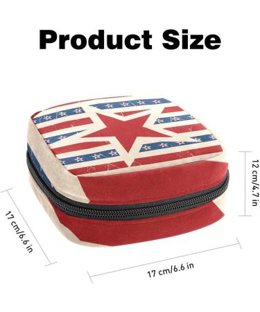 American Patriotic Menstruation Pad Bag with Zipper | Women's Napkin & Tampon Organizer | Stylish Collective Bags for Women & Girls - Buy Online on GoSupps.com