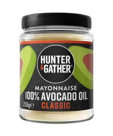 Hunter & Gather Avocado Oil Mayonnaise 250g | Made with Pure Avocado Oil and British Free Range Egg Yolk | Paleo Keto Sugar and Gluten Free Avocado Mayo | Free from Artificial Flavourings Classic 250 g (Pack of 1)