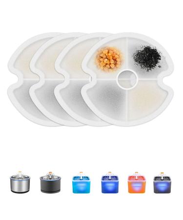 Wonder Creature Cat Fountain Filter, 4/8 Pack for 2.5L/84 oz Stainless Steel Cat Water Fountain and Fantasy Cat Fountain, Cat Fountain Replacement Filter Pack