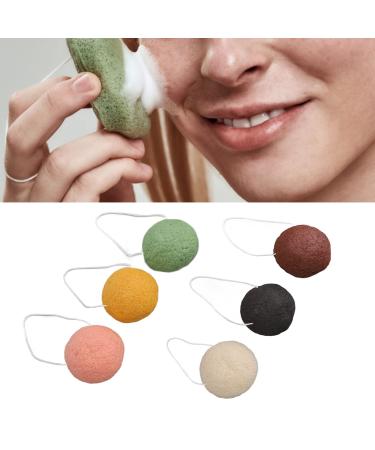 6 Pieces Konjac Facial Sponge Natural Biodegradable Konjac Facial Sponge Konjac Sponge Set for Deep Pore Cleansing and Exfoliation Facial Sponges for All Skin Types