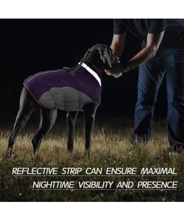 Kuoser Waterproof Dog Coat - Cozy Cold Weather Jacket for Small to Medium Dogs Fleece Lined Reflective Vest in XL Purple | Shop Now! - Buy Online on GoSupps.com