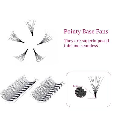 10D-CC 0.07 15-20mm Mix Premade Fans Eyelash Extensions | Pointed Base | Middle Stem | CC Curly Lash Fans - Buy Online on GoSupps.com