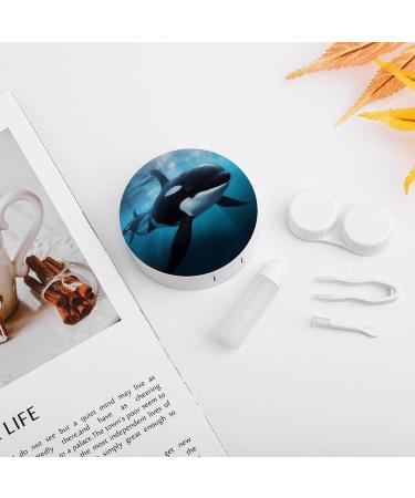 Killer Whale Print Contact Lens Case - Durable Plastic Travel Box for Lens Care - Buy Online on GoSupps.com