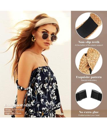 8-Piece Stylish Rattan Headband Earrings Set for Women - Buy Online on GoSupps.com