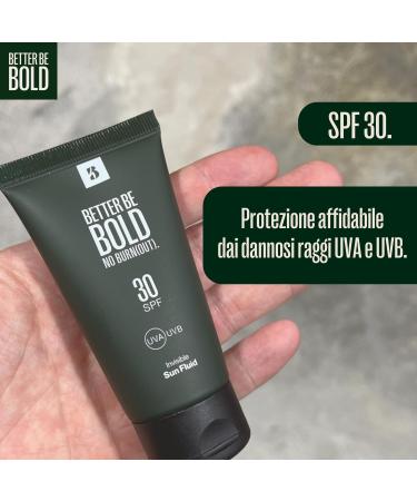 BETTER BE BOLD SPF 30 matting sun fluid for baldness and face. Sun protection with UVA and UVB filters. Waterproof absorbs quickly. Coral friendly and fragrance-free. Made in Germany - Buy Online on GoSupps.com