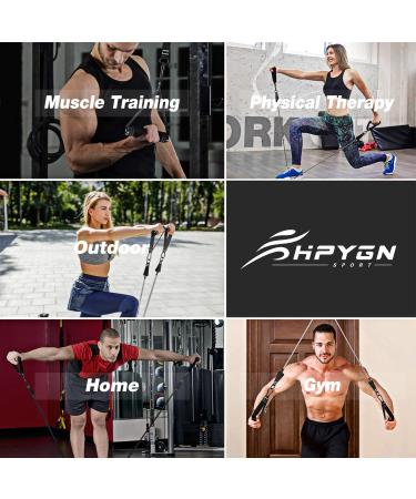 HPYGN Resistance Bands Set - 150lb, 200lb, 250lb Exercise Bands with Handles - 5 Tube Fitness Bands for Muscle Training - Portable Bag and Ankle Straps Included - Buy Online on GoSupps.com