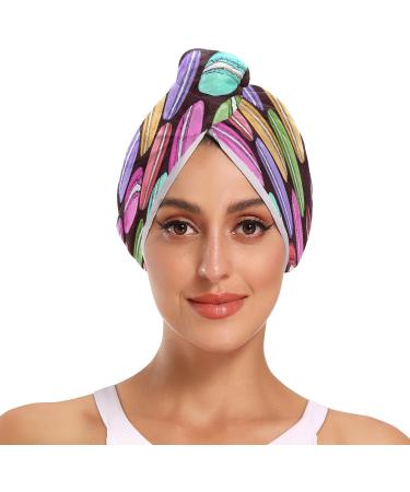 Macarons Parisien Dry Hair Cap - 2 Piece Quick Drying Towel Set with Button Headband | Super Absorbent & Comfortable - Buy Online on GoSupps.com