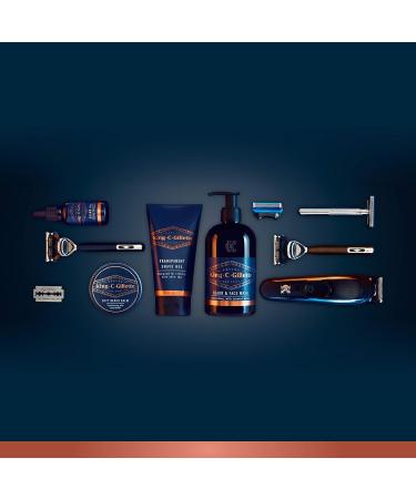 Gillette King C. Men's Razor with Trimmer for Precision Beard Razor + Razor Blade Navy Blue - Buy Online on GoSupps.com