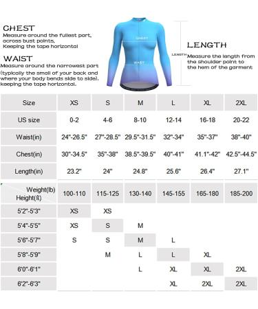 Wulibike Women's Long-Sleeved Cycling Jersey - Breathable Blue Gradient Road Bike Jersey with 3 Back Pockets | International Shipping Available - Buy Online on GoSupps.com