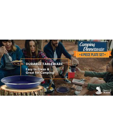 Set of 4 Enamel Camping Plates - Ideal for Camping, Hiking, and Picnics - Buy Online on GoSupps.com
