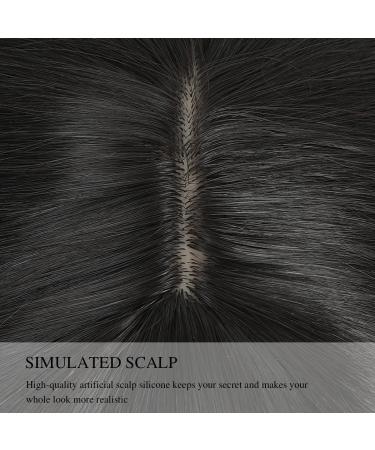 Yamel 12 Inch Darkest Brown Hair Topper with Bangs - Synthetic Hairpieces for Women with Thinning Hair - Buy Online on GoSupps.com