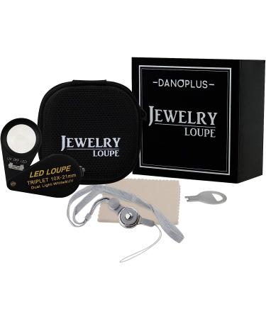 DANOPLUS 10x Magnifier Jewelry Loupe LED UV 21mm Triplet Lens - Gem Magnifying Tool for Jeweler, Stamp Philatelist, Coin Numismatic - Optical Glass Pocket Loupe with 10x Magnification Power - Buy Online on GoSupps.com