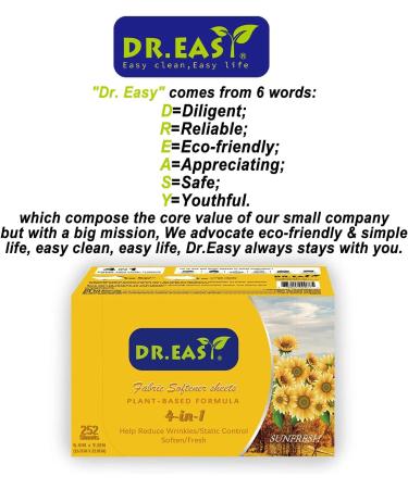 Dr. Eeasy Dryer Leaves Herbal Fabric Softener - 1008ct Sun Fresh No Dyes Reduces Static & Pet Hair - Eco-Friendly Laundry Solution - Buy Online on GoSupps.com