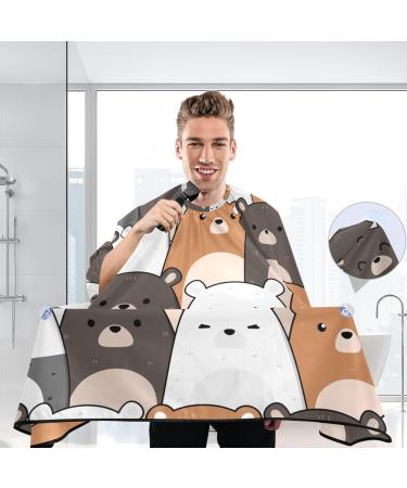Waterproof Barber Cape - Kawaii Cartoon Teddy Bear Panda Polar & Grizzly Cheetah Haircut Bib for Men & Women | Unisex Hair Cutting Cape - Buy Online on GoSupps.com