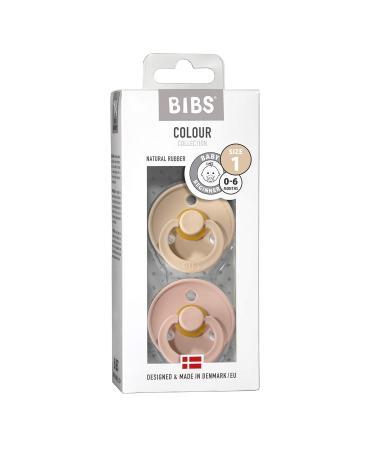 Bibs BPA-Free Natural Rubber Baby Pacifier | Made in Denmark | 0-6 Months | Blush/Vanilla | 2-Pack - Buy Online on GoSupps.com