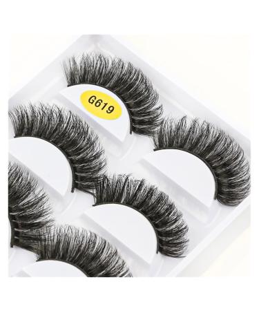 UAMOU 2/20/100 Boxes Mink Lashes Eyelashes 5 pairs Natural Curly Fake Eyelashes Thick Maquiagem Lash Extension Makeup Tools Cheerfully (Color : 5 pairs G619 Size : 10 boxes)
