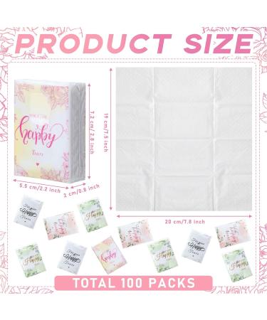 100 Pack Wedding Facial Tissues - 3 Ply, Individually Wrapped, Travel Size for Happy Tears - Bulk Tissue Packs for Wedding Guests and Daily Use - Buy Online on GoSupps.com