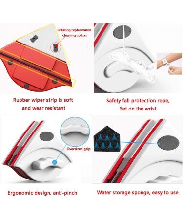 Home Double Side Magnetic Window Cleaner Strong Both Side Glass Surface Cleaning Brush Wiper Tools with Ergonomic Handle Des - Buy Online on GoSupps.com