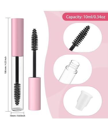 RONRONS 24pcs 10ml Mini Mascara Tube Empty Castor Oil Container w/ Pink Cap & Wand Brush for DIY Makeup - Home & Travel Friendly - Buy Online on GoSupps.com