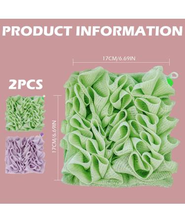 2PCS Fine Mesh Shower Loofah & Soap Storage Washcloth - Portable Exfoliating Bath Sponge with Drawstring for Ultimate Body Scrub - Buy Online on GoSupps.com