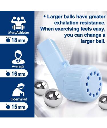 Mucus Clearance & Lung Expansion Device - Flutter Valve for Lung Strengthening & Breathing Exercises (Light Blue - Buy Online on GoSupps.com