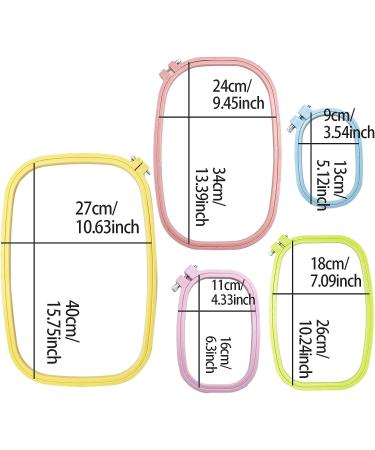 Colorful Embroidery Hoop Set - Rectangle & Square Frames for Cross Stitch & Sewing - Multicolor - LAMXD - Buy Online on GoSupps.com
