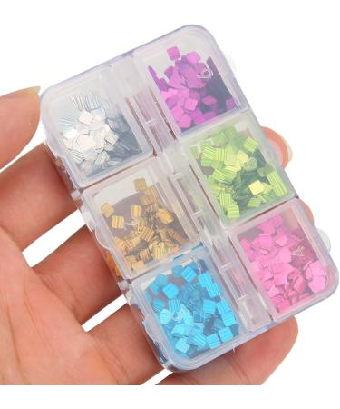 Sparkle Nails Flake Nail Sequins Flake Shaped Sparkle 6 Square Hybrid Color Square Nail Art Flash DIY Nail Art Decoration Nail Glitter Nails for Face Makeup Hair Body Art Nails - Buy Online on GoSupps.com