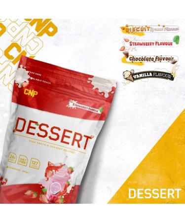 CNP Professional High Protein Dessert Mix 25g of Dual Release Protein with Micellar Casein 350g and 10 Servings 4 Great Flavours (Strawberry) - Buy Online on GoSupps.com