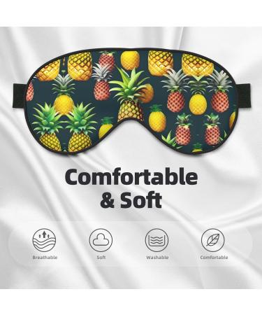 Tropical Fruits Pineapple Print Eye Mask - Unisex Soft Comfortable Light-Blocking Sleeping Mask - Buy Online on GoSupps.com